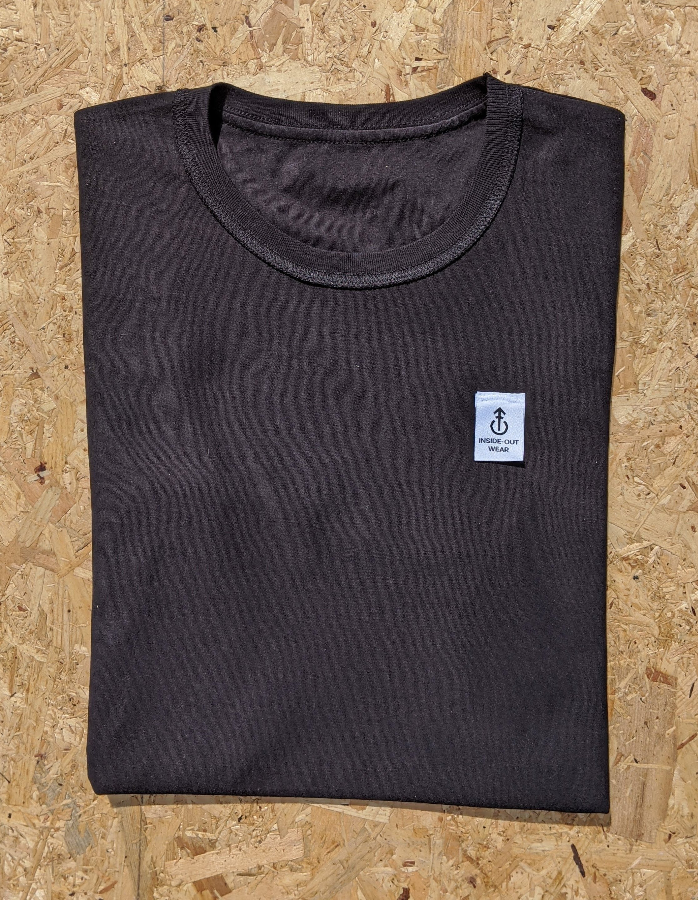 unisex inside-out t shirt in pure black
