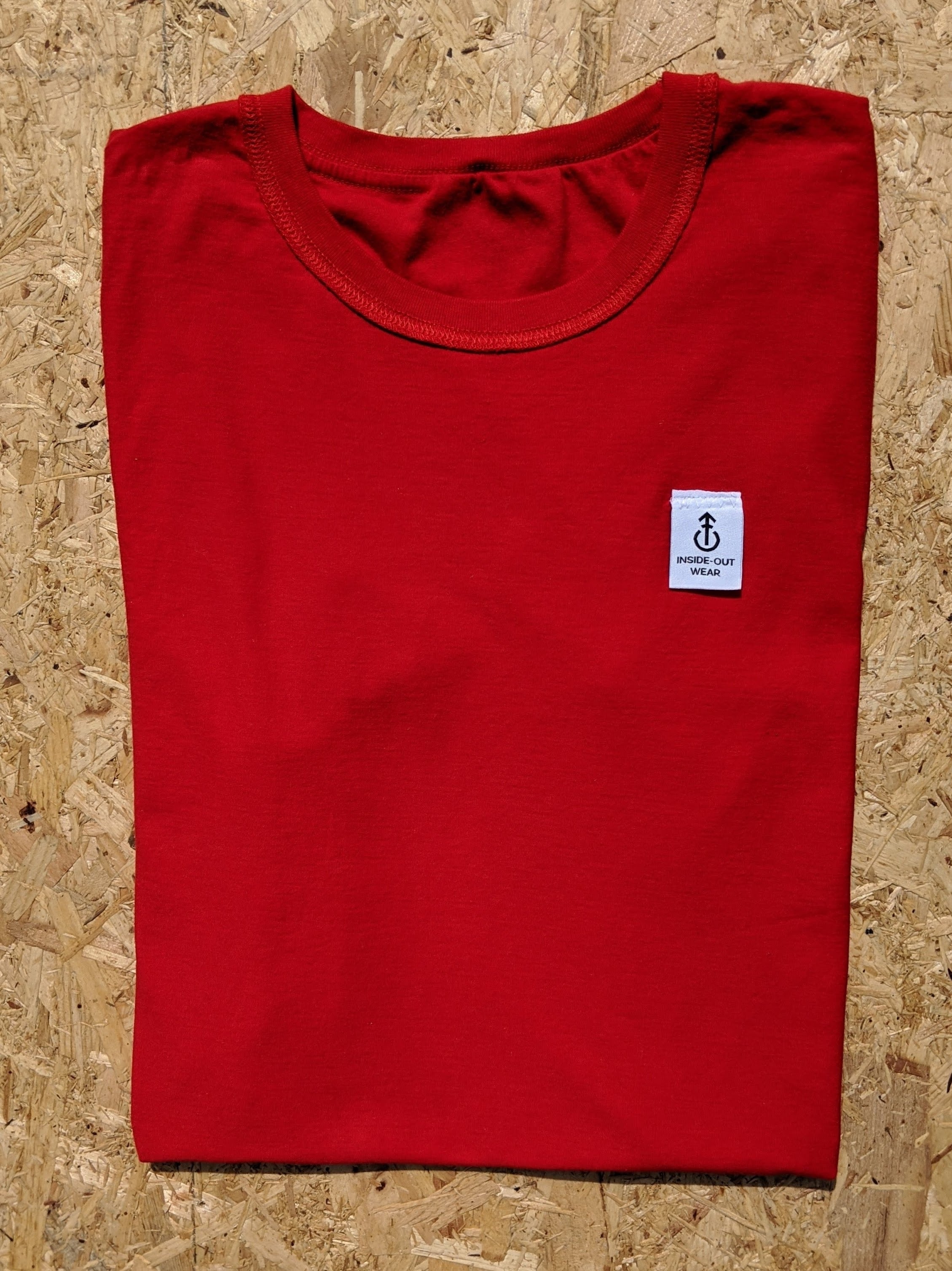 unisex inside-out t shirt in postbox red
