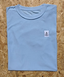 unisex inside-out t shirt in light blue