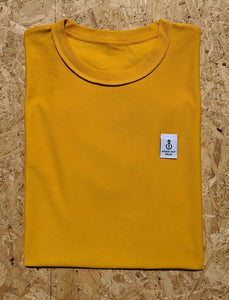 unisex inside-out t shirt in light mustard